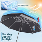 48.6" Double Canopy Beach Umbrella with Clamp, UPF50+ Beach Chair Umbrella with clip, 360°Adjustable Portable Outdoor Wheelchair, Patio, Golf Carts,Camping(Grey/Black)