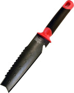 Root Slayer 16211 Garden Soil Knife with Serrated Blade for Digging, Weeding and Root Cutting, Steel Tool, Red