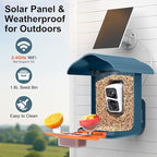 birdsnap® PAV-Bird Feeder with Camera,2K HD with 32GB Card, AI Identify Smart Bird House Cam Solar Panel,Live Stream,Motion Detection,Auto Record Video for Backyard Outdoors,Ideal Gift for Bird Lover