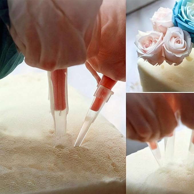 100 PCS Flower Tubes ,Transparent Plastic Flower Stems Tube Holder, Flowers Arrangement Holders, Pointed Floral Water Tubes, for DIY Valentine's Day Crafts, for Cake Decoration Flower Arrangement