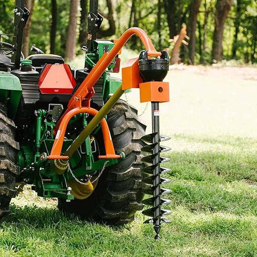 Titan Attachments 60 HP 3 Point Post Hole Digger Attachment, PTO Powdered Digger, Compact Tractor Attachment for Fence Posts, Deck and Building Frames, Plant Trees and Shrubs, Auger Sold Separate