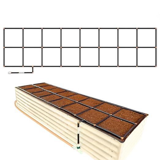 Garden Grid Watering System - 2x8 Standard | Preassembled Garden Watering System for Raised Garden Beds | 1-Min Setup, USA-Made, Lasts 5-10x Longer Than Drip & Soaker | 22.5"x88"