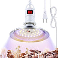 Meonum 1 Pack Hanging Mushroom Grow Light, E27 LED Grow Lamp for Indoor Plants, Decorative 6000K Blue & 5000K White Spectrum, 4.9FT Cord with Switch, Unique Mushroom Plant Light