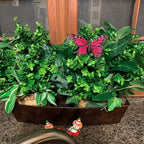 24 Bundles Outdoor Artificial Boxwood UV Resistant Fake Stems Plants, Faux Plastic Greenery for Indoor Outside Hanging Plants Garden Porch Window Box Home Wedding Farmhouse Décor