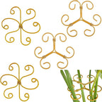 YAPROMO 4PCS Iron Monstera Plant Support - 4.1IN Plant Support Stakes for Indoor Plants, Plant Stakes and Supports, Ideal Plant stem Support for Turtle Shell Bamboo & Houseplants (A+B)