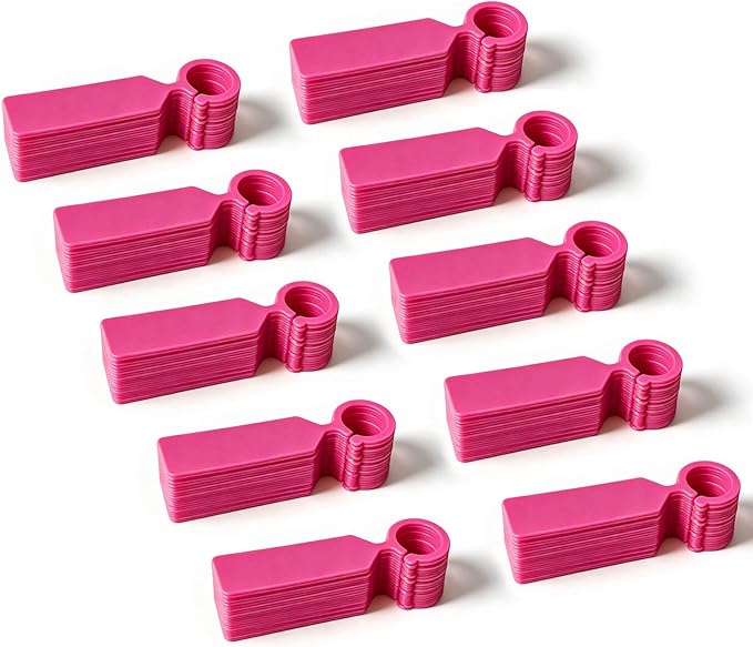 Plant Tags GVKES 200PCS, Thick Waterproof Plant Labels, Weather Resistant Tree Tags Garden Markers for Indoor Outdoor Gardening, Potted Plants, Vegetables, Greenhouse (Pink)