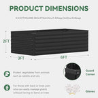 FOOWIN 2pcs 6x3x2ft Galvanized Raised Garden Bed, Planter Raised Garden Boxes Outdoor, Large Metal Raised Beds for Gardening, Garden Bed for Vegetables, Flowers, Herb,269 Gallon Capacity, Black
