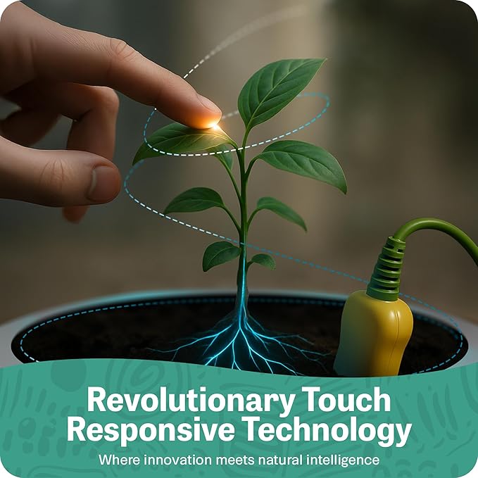 PLANTPETZ Large Robotic Planter – Smart Planter Fits 4 Inch Pots | Bluetooth Speaker | Interactive Smart Plant Pot Turns A Real Plant Into a Touch/Motion Responsive Companion - Charcoal