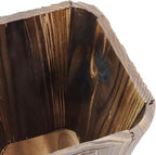 MY MIRONEY Plant Pots, Vintage Wooden Barrel Planter - Solid Rustic Garden Flower Pot with Metal Handles & Frame for Indoor Planter, Office Home Decor, Garden Home Plants, 6.69" x 9.45"