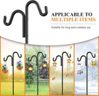 92" Double Hooks Heavy Duty Adjustable Bird Feeder Pole with Sturdy 5-Prong Base, Height Adjustable Shepherds Hook for Hanging Feeders, Plants, Solar Lanterns & Wind Chimes (2026 Upgrade)