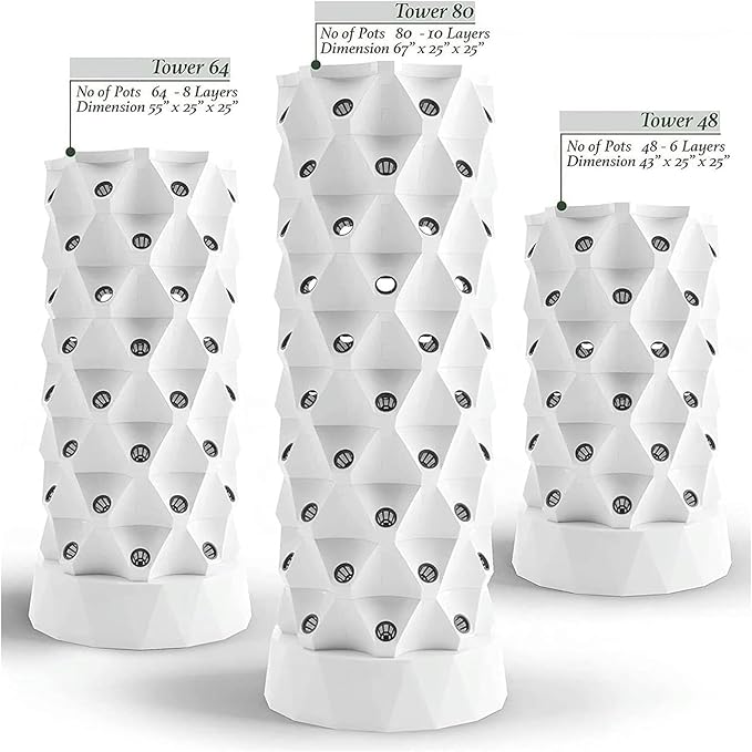 FLTRGO Hydroponics Growing System Hydroponics Tower Growing System, Indoor Plant Water Cycle Garden Growing Systems Vertical Hydroponic Pineapple Aeroponic Tower Hydroponic Towe