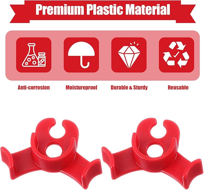 Nogeqi 60 Pcs Plant Training Clips, 90 Degrees Bud Clips, Low Stress Training Clip, Plastic Plant Bender Clip (Circle Style,Red)