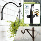 Lifyzoon Hanging Plant Brackets Outdoor: 2 Pack 12 Inch Metal Plant Hangers Wall Hooks - Can Hold 50 Lbs Heavy Duty Outdoor Hooks for Hanging Bird Feeders, Flower Baskets, Lanterns, Wind Chimes