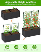 Cucumber Trellis with for Climbing Plants, A-Shape Garden Trellis with Grow Bags, Metal Plant Trellis with Garden Netting for Vegetables Flowers Fruits (A-Shape)