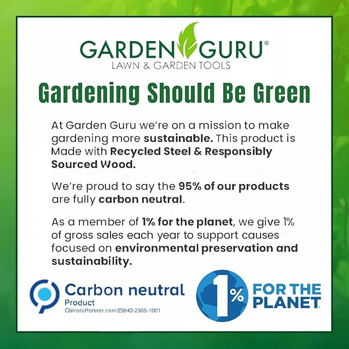 Garden Guru Eco Dandelion Weeder Tool w/Ergonomic Wood Handle - 100% Recycled Stainless Steel - Rust Resistant - FSC Certified Wood - Weed Puller for Planting Weeding Flower & Vegetable Care, 4 Pack