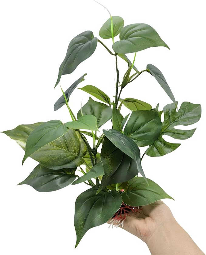 M2cbridge Fish Tank Plastic Soft Grass Artificial Betta Water Plants Decoration Goldfish Hide 12" (Tall Anubias 2pcs)