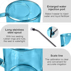 Plastic Watering Can - Small with Long Spout - 1/4 Gallon - 34 Oz - Blue