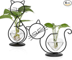 Plant Terrarium Plants Propagation Station Cat Lover Gifts for Women Home Office Decor Cat Desk Accessories