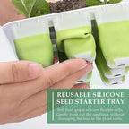 6pcs Reusable Seed Starter Kit, 72 Cells Seed Starter Trays, Silicone Seedling Starter Trays for Starting Plant Seeds with Flexible pop-Out Cells, Indoor Gardening Plant Germination Trays