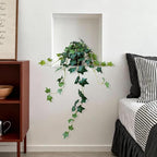 Fake English Ivy Artificial Plants with Pots - Realistic Artificial Silk Ivy Vines, Faux Plants Indoor Home Decor, Low Maintenance Hanging Plant Decoration