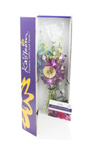 KaBloom - Midnight in the Tropics Bouquet of Blue and Purple Orchids from Thailand with Vase - Fresh Flowers for Birthday, Valentine's & Mother's Day