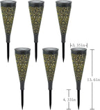 gardencave 6 Pack Solar Lights Outdoor Garden Decorative Mandala Solar Garden Lights with Warm Light Waterproof Solar Pathway Landscape Lights for Path Patio Backyard Walkway Yard Lawn Decor (Black)