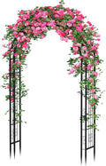 Arbuxzuy 88in Steel Garden Arch Arbor Trellis for Climbing Plants Outdoor,Yard,Garden,Climbing Plants 7ft Decorative Wire Lattice,Outdoor Wedding Arch(Black)