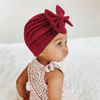 BQUBO Baby Turban Hats and Mittens Set Newborn Infant Hospital Hats Caps with Bows for Baby Boys Girls 0-12 Months