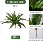 4 Pcs Artificial Greenery Stems Dracaena Faux Branches Artificial Plants Realistic Fake Dracaena Greenery Realistic Plants for Indoor Outdoor Porch Patio Home Office Living Room Decor (Green)