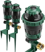 LIULO TOOL 2-Pack Gear Drive Sprinklers for Yard, 360 Degree Garden Water Sprinkler Head on Spike Base with 3/4 Inch Adapters, 5 Modes Adjustable Irrigation Tool for Large Area Yard Lawn Garden