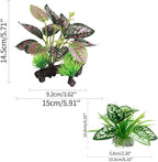 Moonorange Reptile Artificial Plants, Terrarium Plants Decorations Supplies, Aquarium Fish Tank Plant, Amphibian Habitat Hideout Tank Accessories (M Set-2pcs/A)