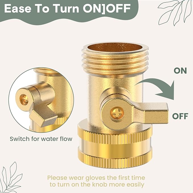 Twinkle Star Brass Hose Nozzle 4 Pack, Jet Nozzle High Pressure Hose Nozzle with Leakproof Shut off Valve, Upgraded Valve Handle, 3/4” GHT Nozzles for Garden Hose, Car Wash, Extra 2 Rubber Washers