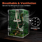 AZV Large Jumping Spider Enclosure Kit,Escape Proof Praying Mantis Habitat,Magnetic Door Arboreal Tarantula Spider Box,Complete Transparent Acrylic Beetle Terrarium,Insect Cage Bug Starter Container