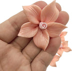 10 PCS 3D Flower Ceramic Tiles,1.6" Handmade Procelain Ceramic Flowers for Artwork,Fish Tank,Vases,Living Room, Dining Table,Office, Home Floral Decor (Single-Flowered Light Orange)