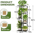Bamworld Plant Stand Indoor, Corner 5 Tier Metal Plant Shelf for Multiple Plants, Tiered Flower Pot Stands for Patio Garden Balcony Living Room Bedroom, Black