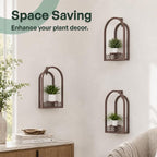 Metal Wall Planter Frame Haning Plant Stand (3 Pack Coffee)