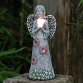 Rezpuao Solar Angel Statue - Garden Sculpture with Resin Decor for Patio, Lawn, Yard, Porch - Housewarming Gift, 10.03"