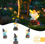 DKJOCKY Gnome Garden Decor Statue with Solar Light Lantern,Birthday Gifts for Women Mom Grandma, Funny Waterproof Resin Figurine Outdoor Decorations for Yard Patio Lawn Balcony Porch