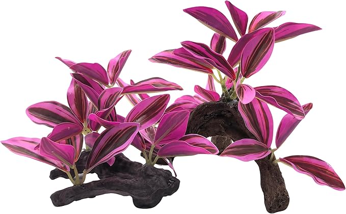 M2cbridge Fish Tank Plastic Soft Grass Artificial Betta Water Plants Decoration Goldfish Hide 2pcs (Purple)