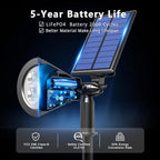 Solar Lights Outdoor Waterproof IP65,3000K Super Bright LED,2 Lighting Modes, Solar Powered Yard Garden Solar Spot Lights for Flag Landscape Auto On/Off-2 Pack