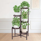 iDavosic.ly Plant Stand Indoor Outdoor, 5 Tier Corner Metal Flower Display Holder Shelf, Folding Tall Orchid Rack for Patio Balcony Porch Garden Living Room House, Violet Bronze
