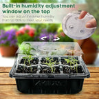 MIXC 10 Packs Seed Starter Tray Seed Starter Kit with Humidity Dome (60 Cells Total Tray) Seed Starting Trays Plant Starter Kit and Base Mini Greenhouse Germination Kit