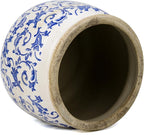 Dosayes Large Ceramic Pot for Planters, Ice Crack Glazed Flower Pot with Drainage Holes,5.91inch Vintage Planters for Indoor and Outdoor (Blue)