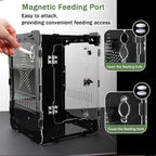 Acrylic Terrarium 14x10x10 Inch – Front Opening Reptile Enclosure with Magnetic Feeder – Escape-Proof Habitat for Arboreal Tarantulas, Scorpions & Geckos