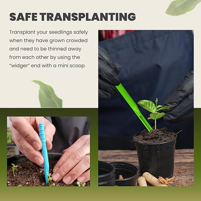 Dibby Seed Sowing Garden Tool Dibber Planter Transplanter – Sow Seeds at the Right Depth – Easily Transplant Delicate Seedlings (Little Dibby) Yellow