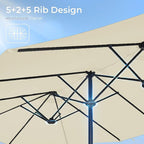 SUPERJARE 13FT Outdoor Umbrella for Patio, Double sided Pool Umbrellas with Fade Resistant Canopy, Large Table Umbrella for Deck, Market, Backyard - Cream White