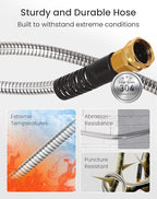 Cesun Short Garden Hose 3 ft with Female to Female Connector, Small Metal Leader Hose, Drinking Water Hose, Flexible, Lightweight Stainless Steel Water Pipe for RV, Outdoor, Yard, 3ft x 5/8"