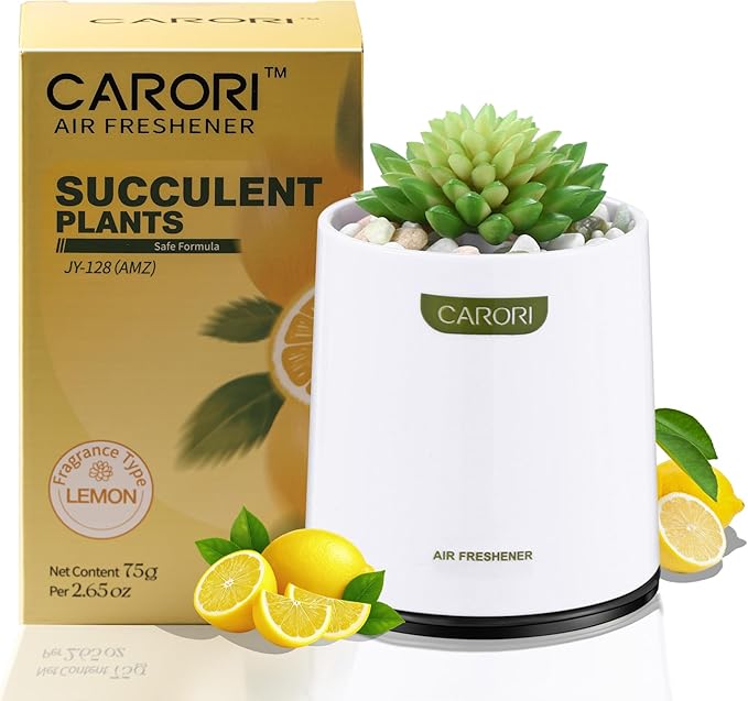Artificial Succulent Plants with Subtle Lemon Scent, Faux Indoor Plants for Home Decor, Small Fake Plant for Bathroom, Bedroom, Office Decor, Aesthetic Room Accessories, Housewarming Gift