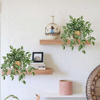 Briful Faux Plants Indoor 17.7in Fake Watermelon Peperomia Plant in Gold Pot with Realistic Silk Green Leaves Artificial Potted Plant for Home Office Table Bookshelf Desk Room Decor