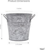 Hosley Set of 3 Galvanized Metal Planters – Rustic Farmhouse Flower Pots with Liner for Indoor, Outdoor, Patio & Wedding Decor